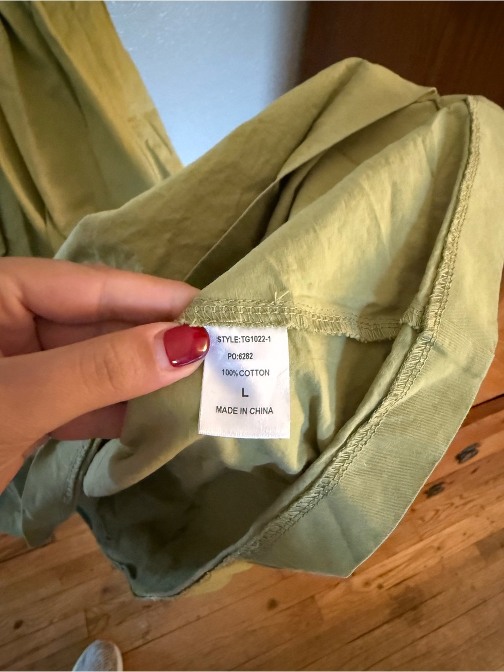Smocked Pintuck Waist Midi Dress in Olive Green - Picture 6 of 8